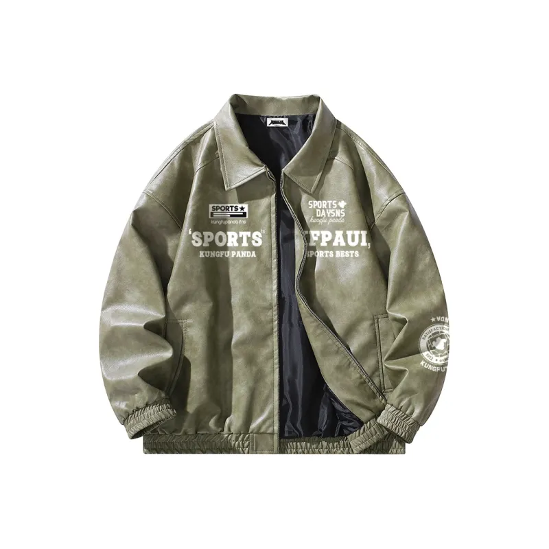 Kung Fu Panda Leather Jacket Unisex-5