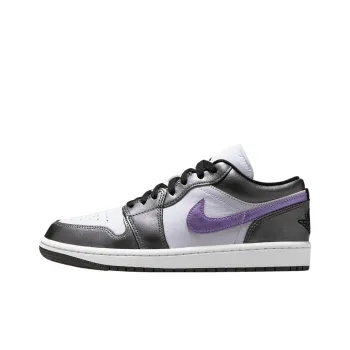 Jordan Air Jordan 1 Anti Slip Wear Resistant Low Top Vintage Basketball Shoes Women's Purple Black