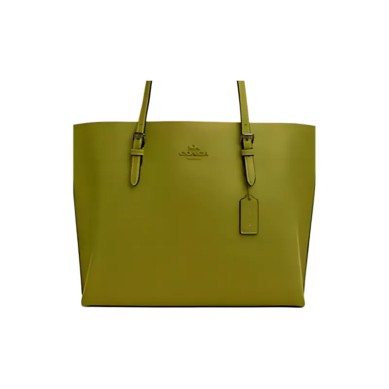 COACH Mollie Leather Tote Bag, Shopping Bag, Handbag, Shoulder Bag Large Size Women's Bright Olive-4