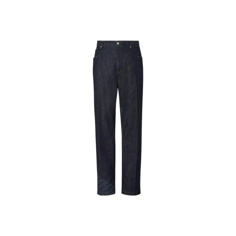 FENDI Pressed crease Straight leg Jeans-0