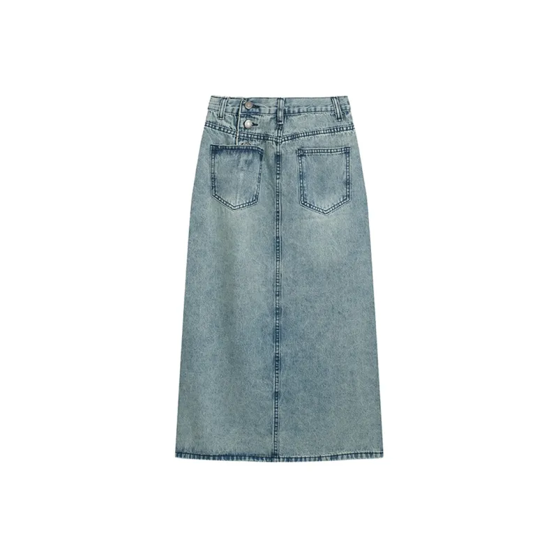 JOSR Denim Long Skirt Women's Blue-1