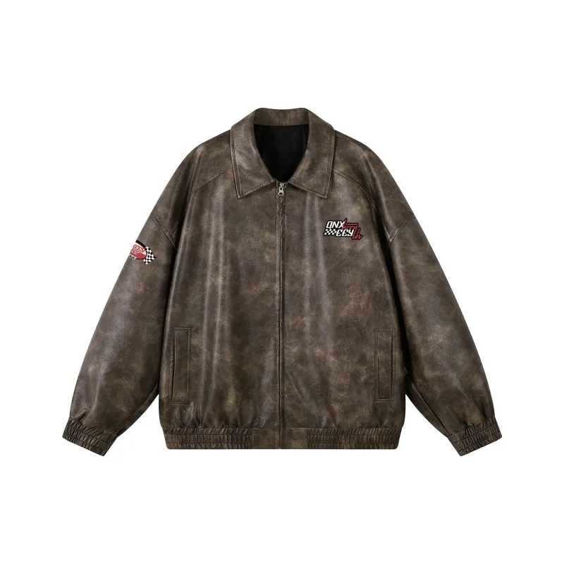 Qnxeey Leather Jackets Unisex-12