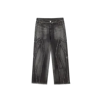 INXX Raw Edge Structural Splicing Jeans