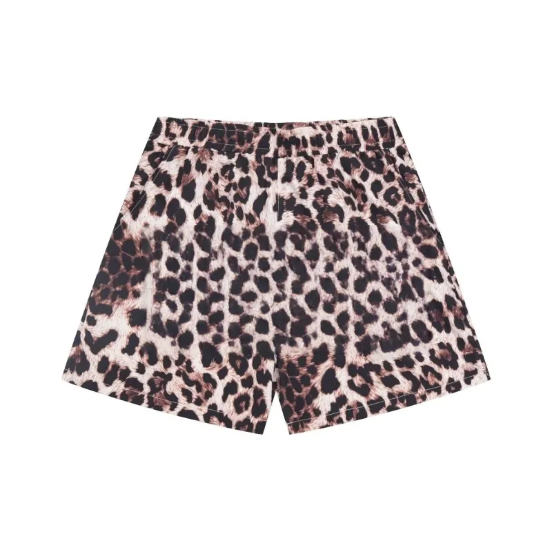 Bubble Trap Casual Shorts Unisex Leopard Print Shorts-1