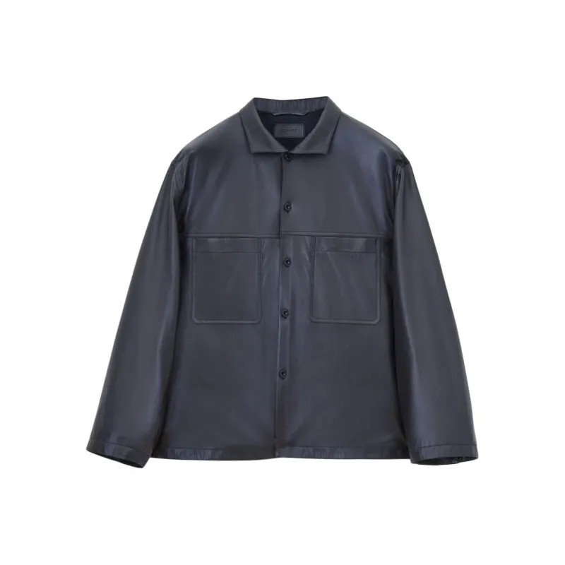 Lemaire Stand Collar Leather Jacket-0