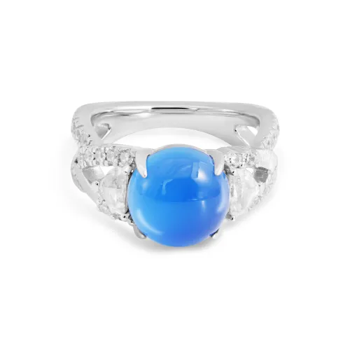 FUNNXI Natural Chalcedony Rings Women's