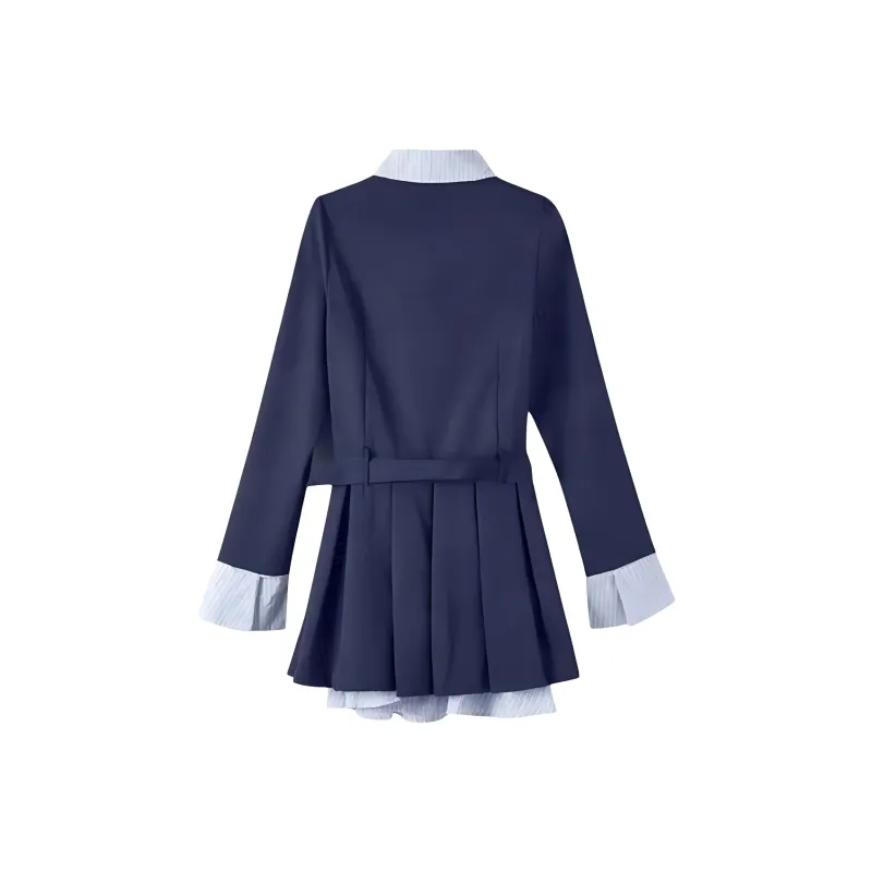 CZMO Long Sleeved Dress Women's Navy Blue-1