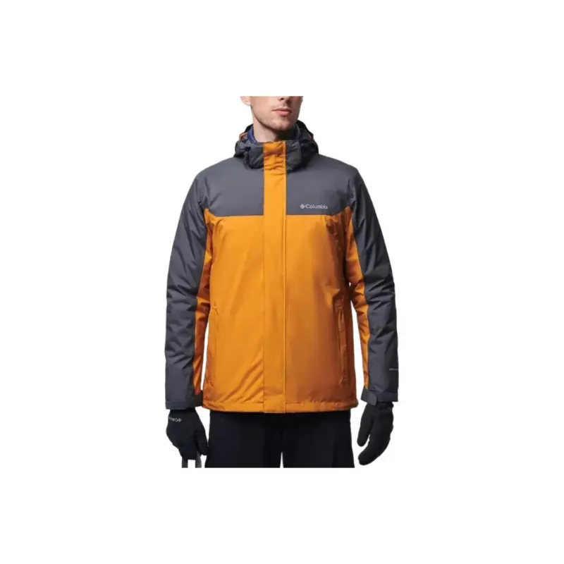 Columbia Water-Resistant Windproof Breathable Warm Heat Reflective Windbreaker Jacket Men's Orange-0