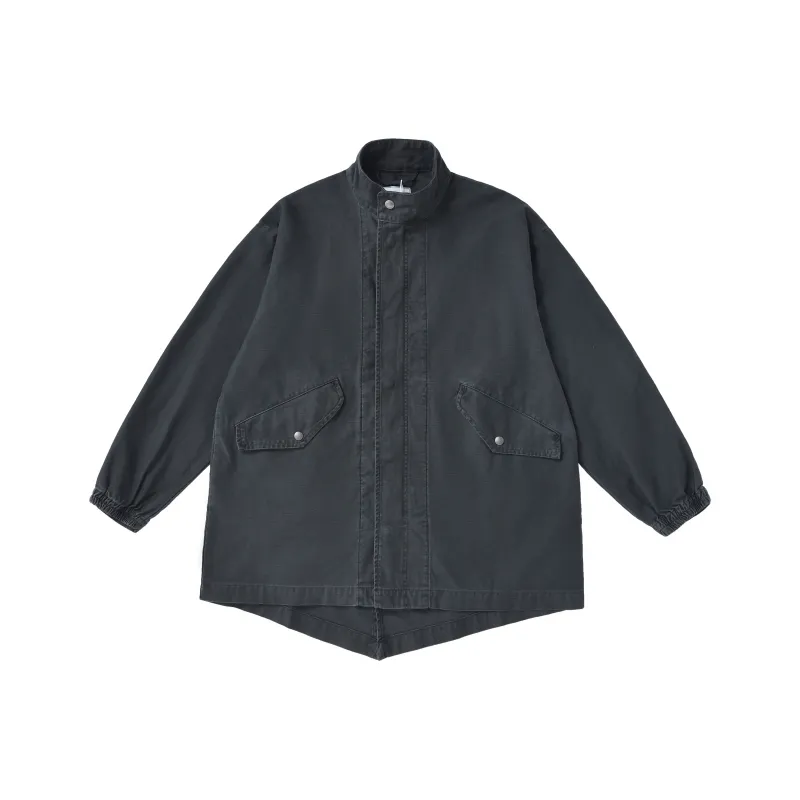GWDS Trench Coat Unisex Washed Black-0