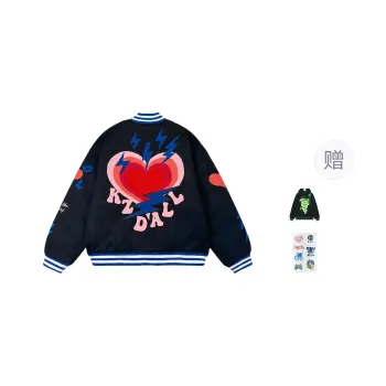KZDALL Baseball Jacket Unisex Black