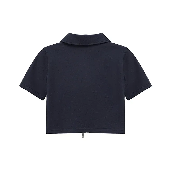 CHUU Cropped Coat Women's Navy Blue-1