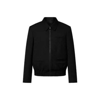 LOUIS VUITTON Monogram Jacquard Wool Jet Pocket Blouson