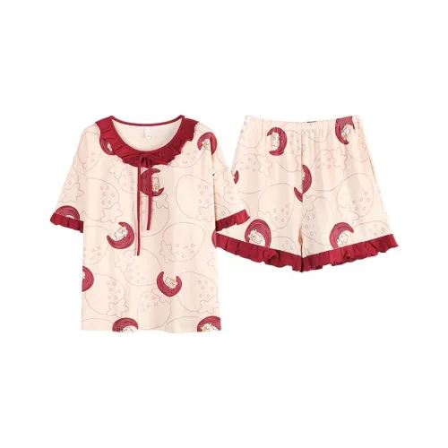 XISHE Pajama Set Women's Burgundy