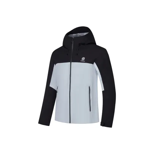 QIAODAN Mountain God Series Trench Coat Men's Black/Ite Blue