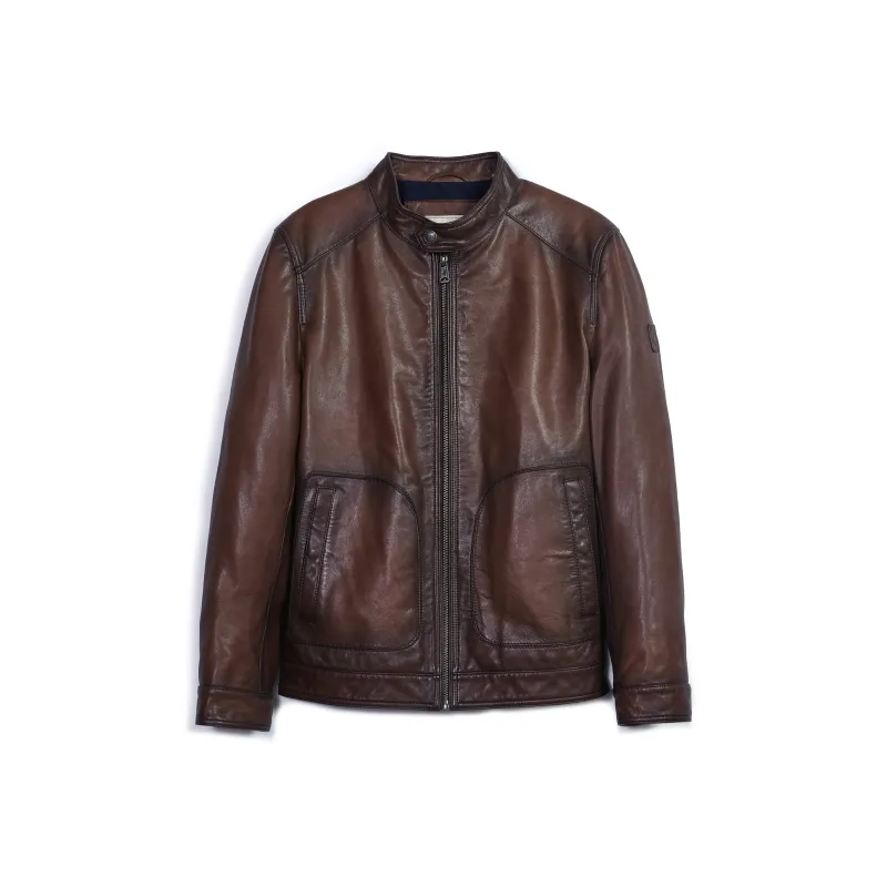 MCS Leather Jacket Men's Coffee-0