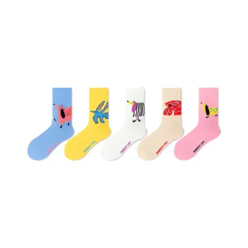 PL Mid Calf Socks Unisex 5 Pack Mixed Color