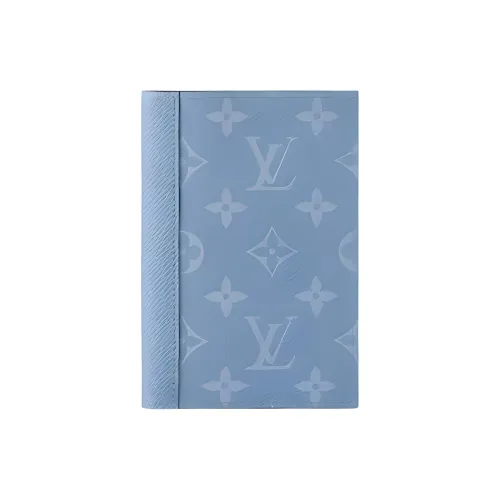 LOUIS VUITTON Canvas Passport Holder Card Holder Unisex Blue