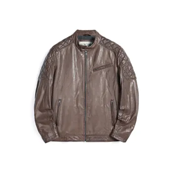 MCS Leather Jacket Men's Coffee