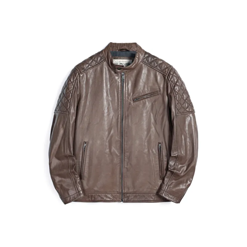 MCS Leather Jacket Men's Coffee-0