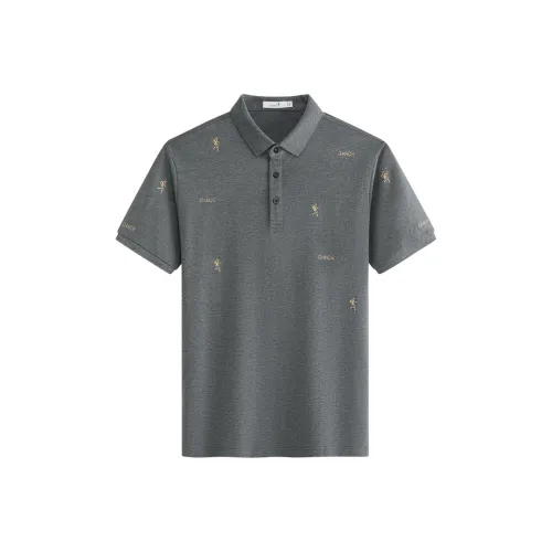 Dance With Wolves Polo Shirt Men's Medium Gray
