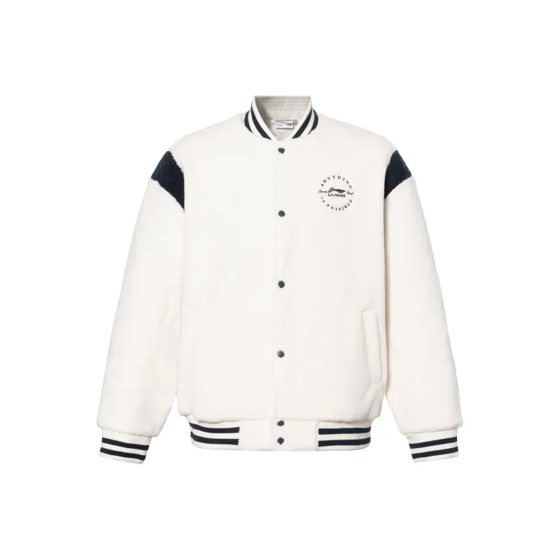 LiNing Sports Lifestyle Collection Sports Trendy Collection Baseball Jacket Men's White-0