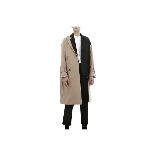 RAYSHOW Trench Coat Men's Khaki
