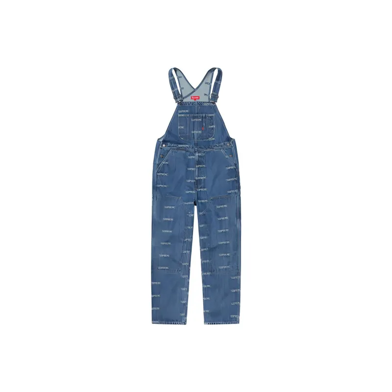 Supreme Logo Denim Overalls-0