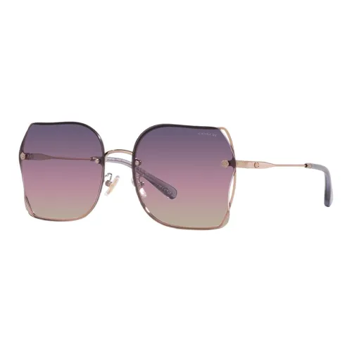 COACH Metal Irregular Shape Sunglasses Women's Gold