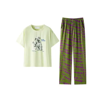 Meonsill Pajama Set Women's Lime Green