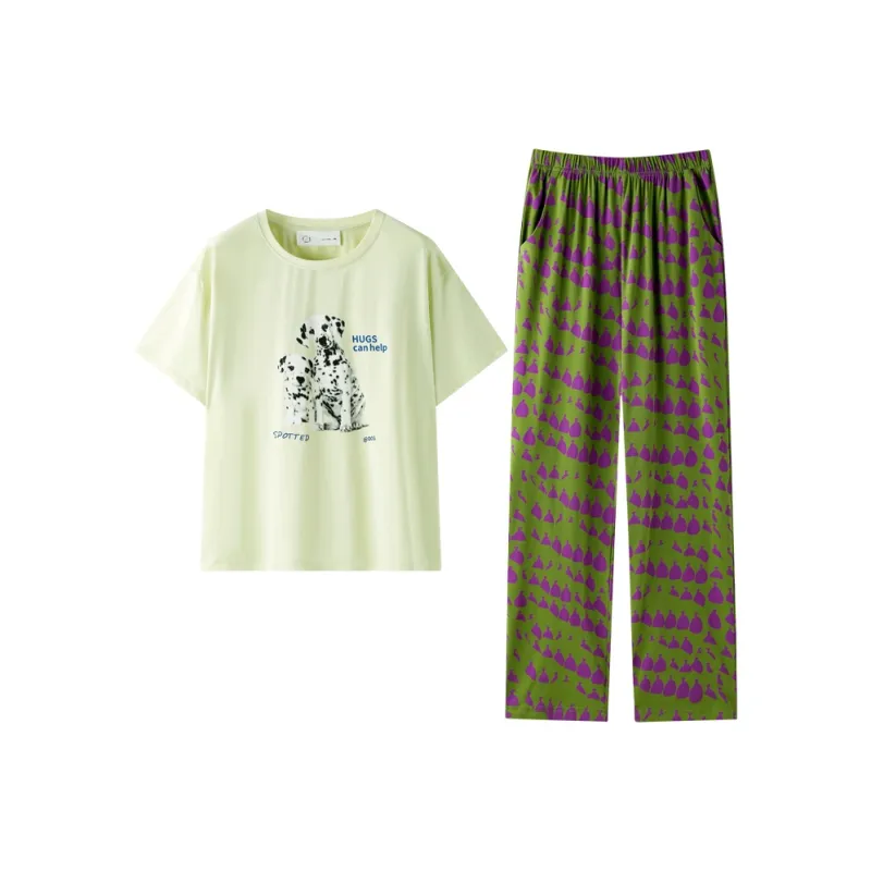 Meonsill Pajama Set Women's Lime Green-0