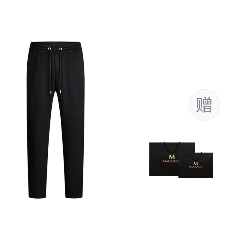 MANGANO Casual Pants Men's Black Comes With Brand Shopping Bag-2