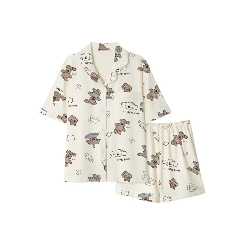 XIAFENYAN Pajama Set Women's Apricot-0