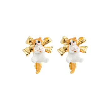 LES NEREIDES Gold Plated Clip On Earrings Women's Yellow