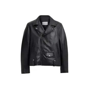 COACH SS24 Leather Jacket Men's Black
