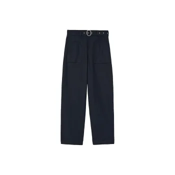 JIL SANDER Belted waist Organic Cotton Trousers