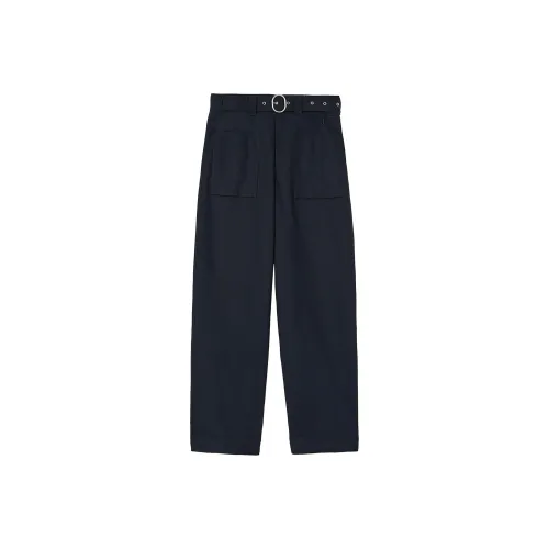 JIL SANDER Belted waist Organic Cotton Trousers