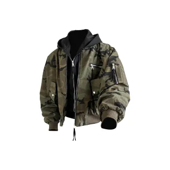 TESTUNG Jackets & Coats Unisex Camouflage Distressed