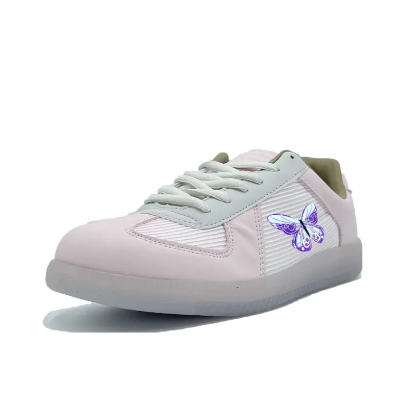 PAIN OR PLEASURE Low Top Skateboard Shoes Unisex Light Pink-1