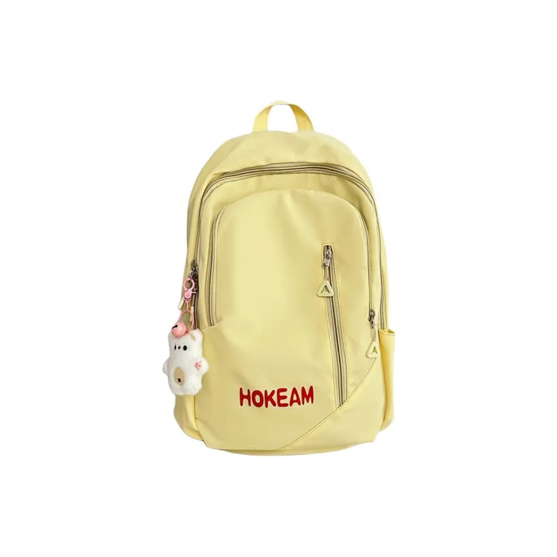 URBAN FOREST Nylon Backpack Unisex Light Green/Pink/Yellow/Black/White-12