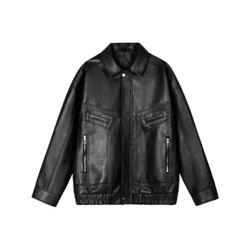 WILD LEADER Leather Jacket Unisex