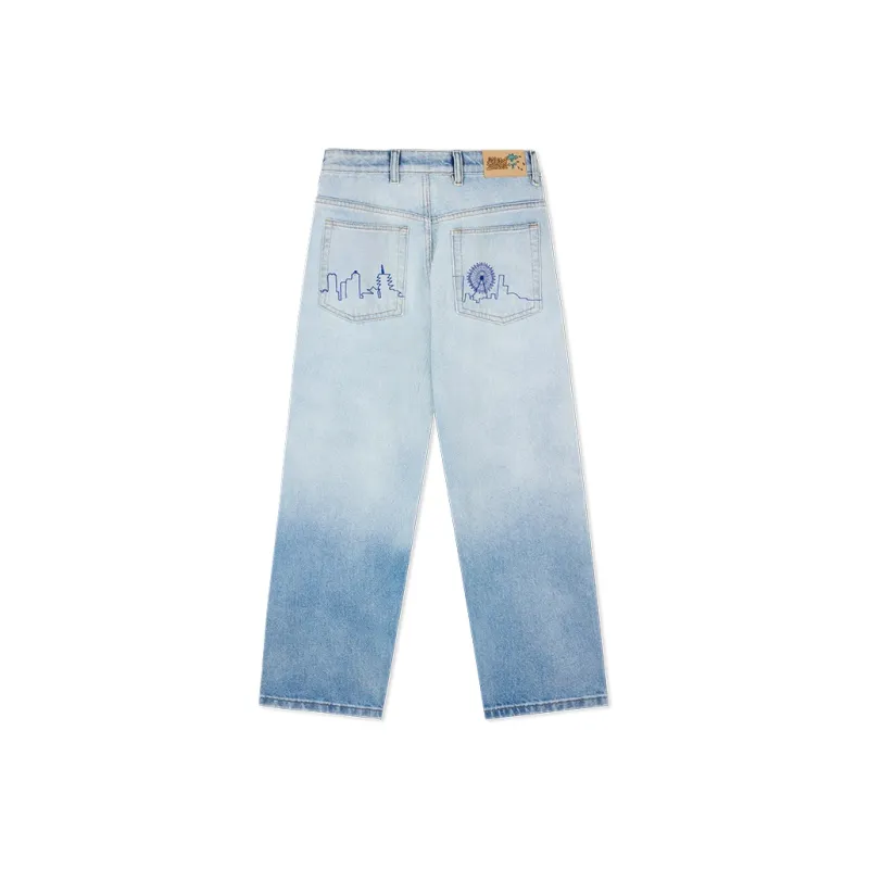MIND ERROR Jeans Unisex White Blue Gradient-1