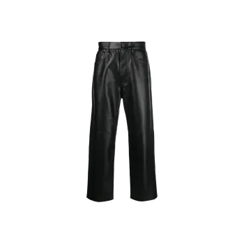 NANUSHKA Leather Pants Men Black