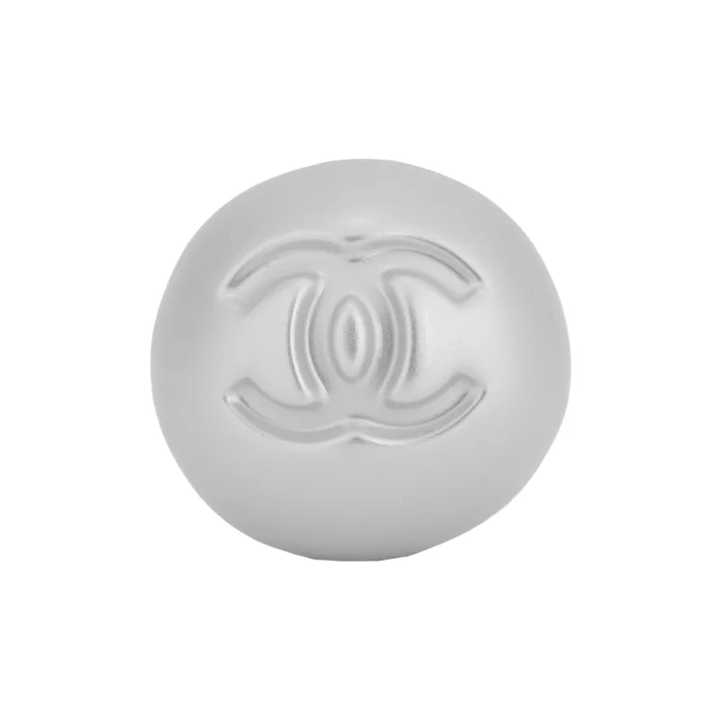 CHANEL Metal, Resin Stud Earrings Women's White-1
