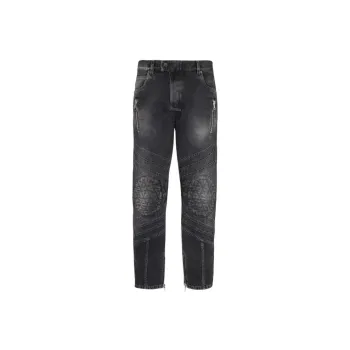 BALMAIN Mid rise Straight leg Biker Jeans