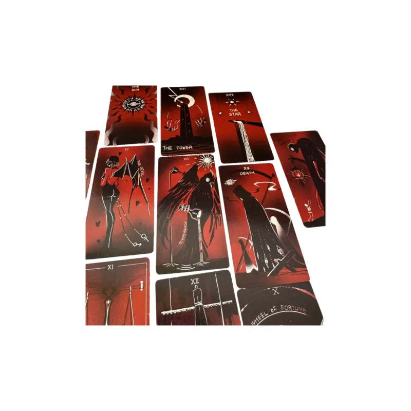 ZOCO Dirty Red Tarot Cards 10*5cm Original Black Core Cardstock Board Games-2