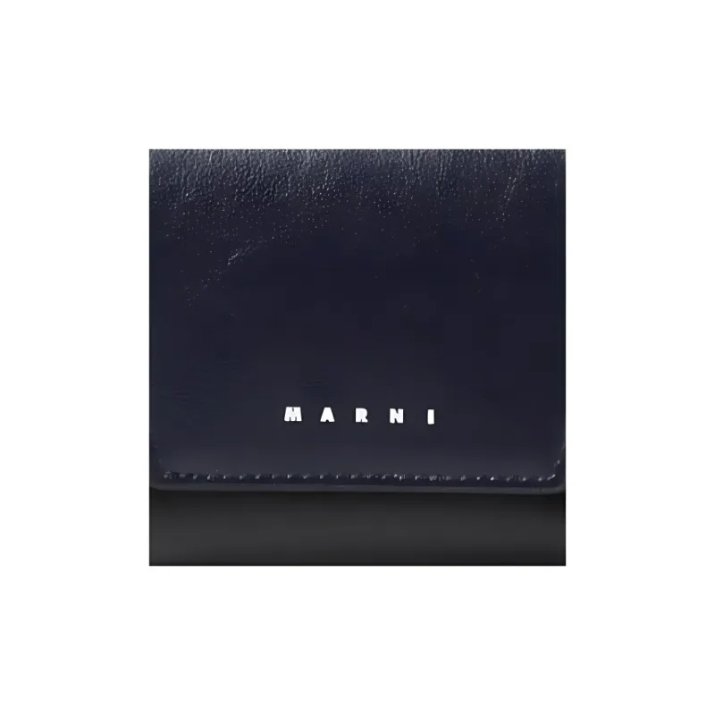 MARNI Cow Leather Wallet Mini Women's Blue Black-3