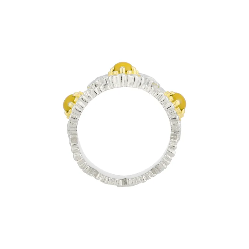 BUCCELLATI Silver Agate Rings Women's Silver/Yellow-2
