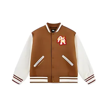 QIAODAN Sports Life Collection Baseball Jacket Men's Sudan Brown/Cream White
