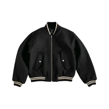 Haonanhuang Baseball Jacket Unisex Black