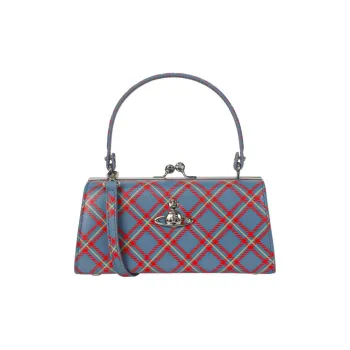 Vivienne Westwood Logo Plaque Checked Tote Bag